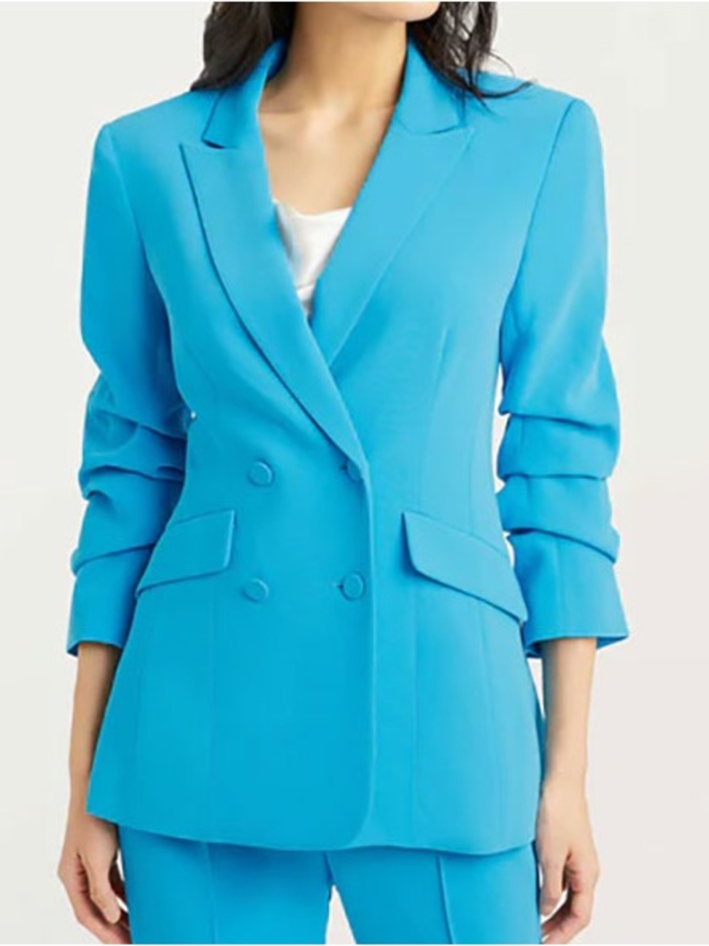 Revolve | cinq a sept Tailored Double-Breasted Blazer in Atomic Blue Oversized